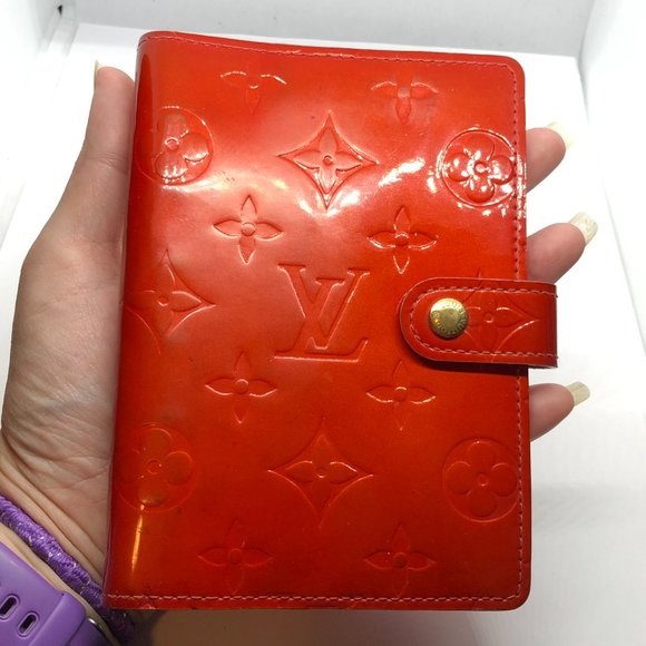 Louis Vuitton Agenda - Red Patent Leather Notebook Binder / Cover - Picture 9 of 10